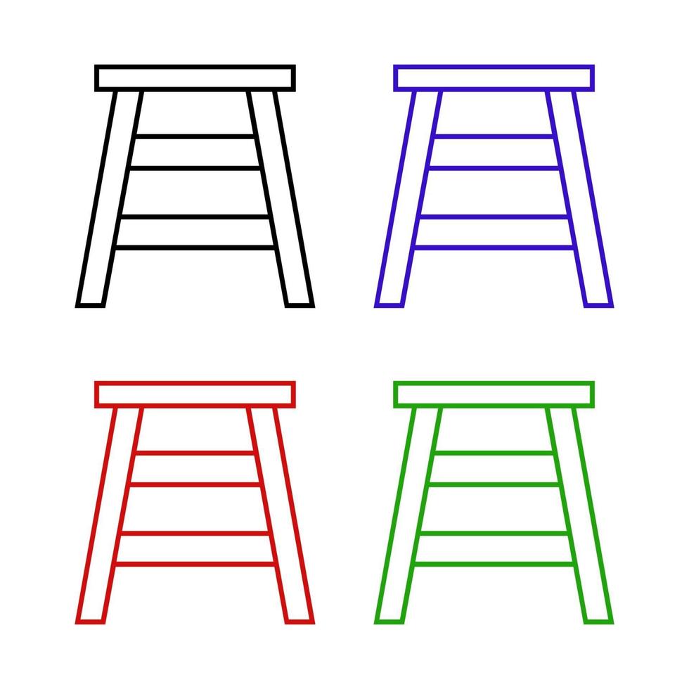 Conjunto de escalera sobre fondo blanco. vector