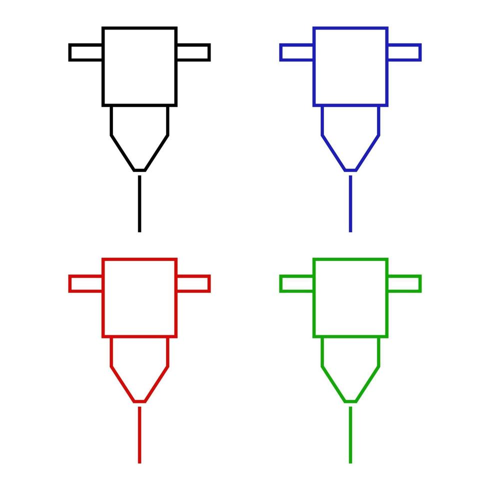 Set Of Laser Cutter On White Background vector