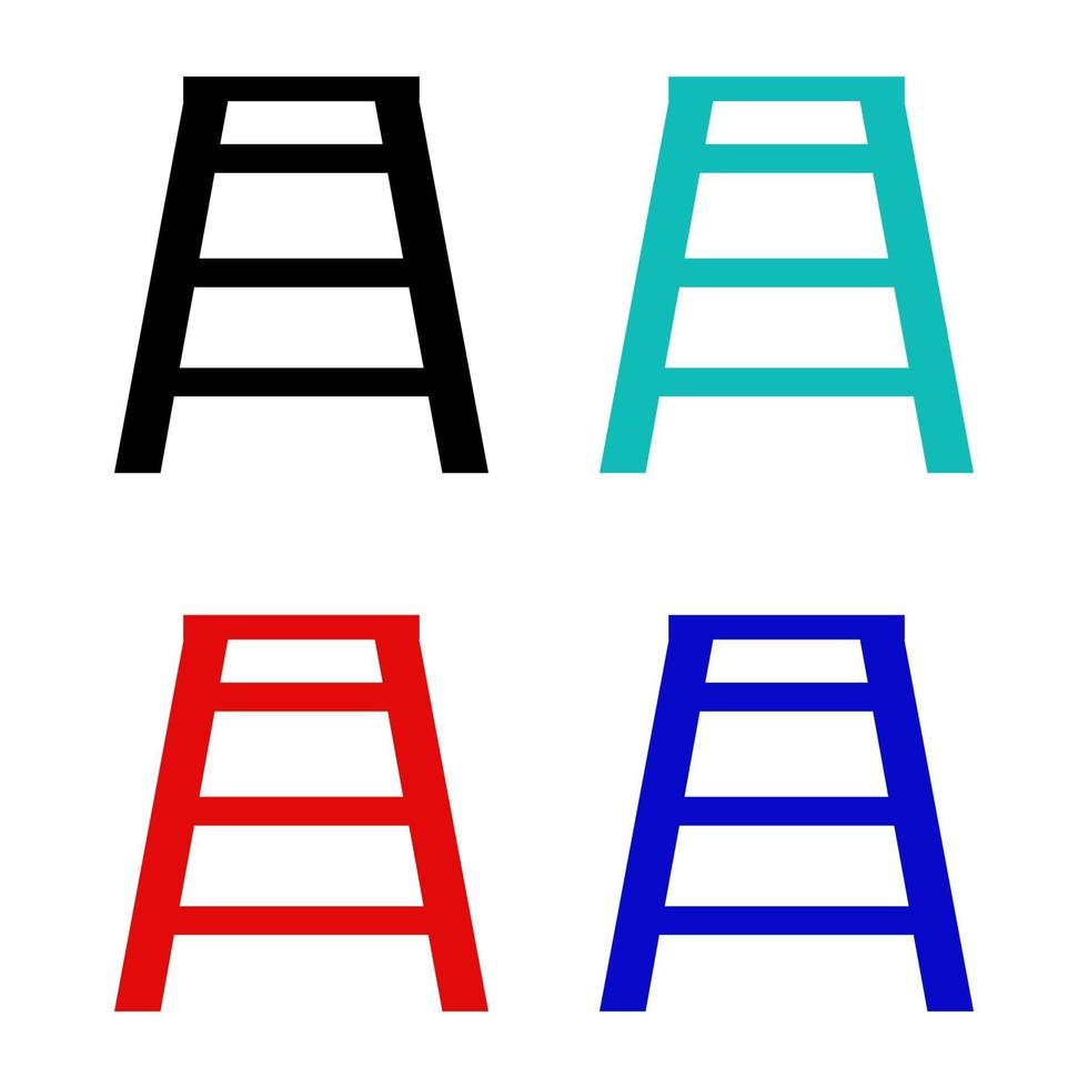 Set Of Ladder On White Background vector