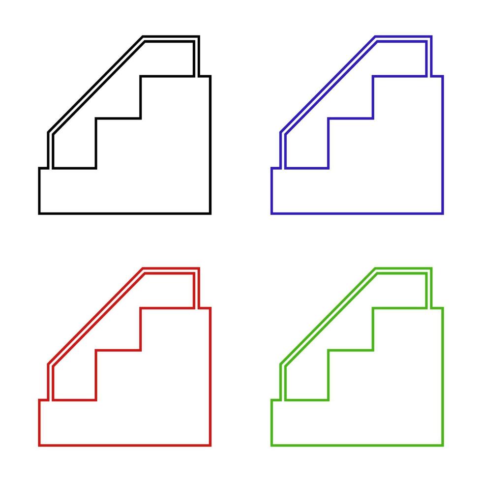 Conjunto de escalera sobre fondo blanco. vector