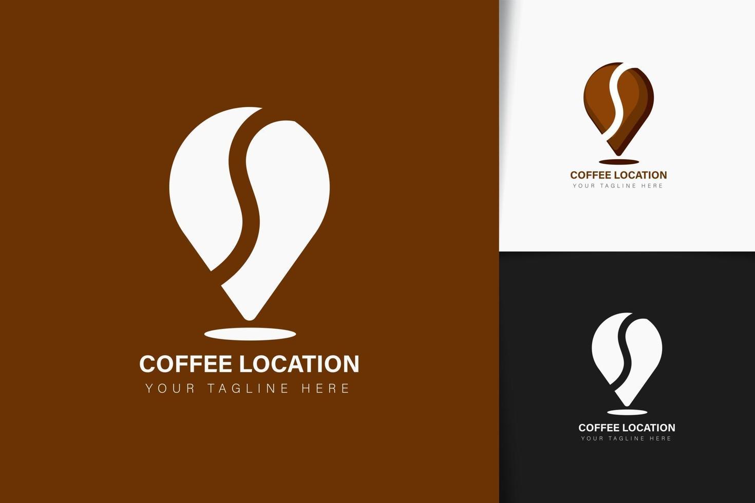 diseño de logotipo de ubicación de café vector