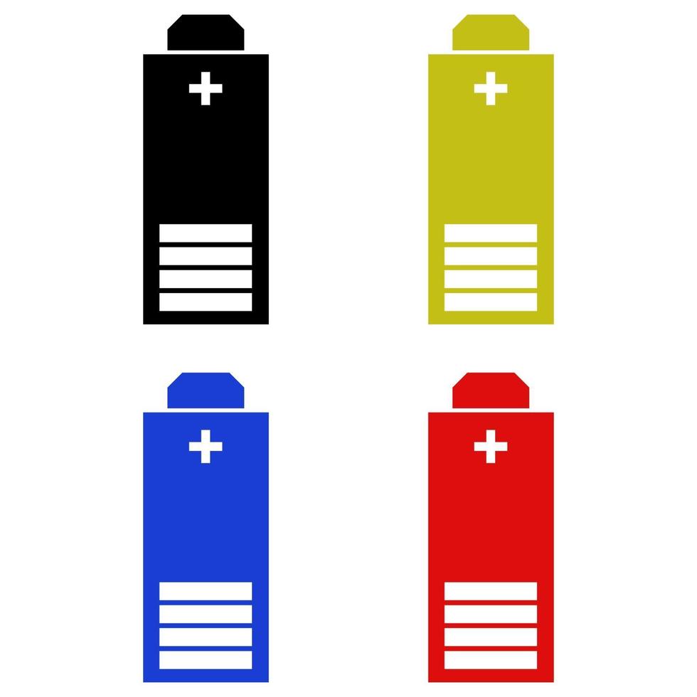 Low Battery Set On White Background vector