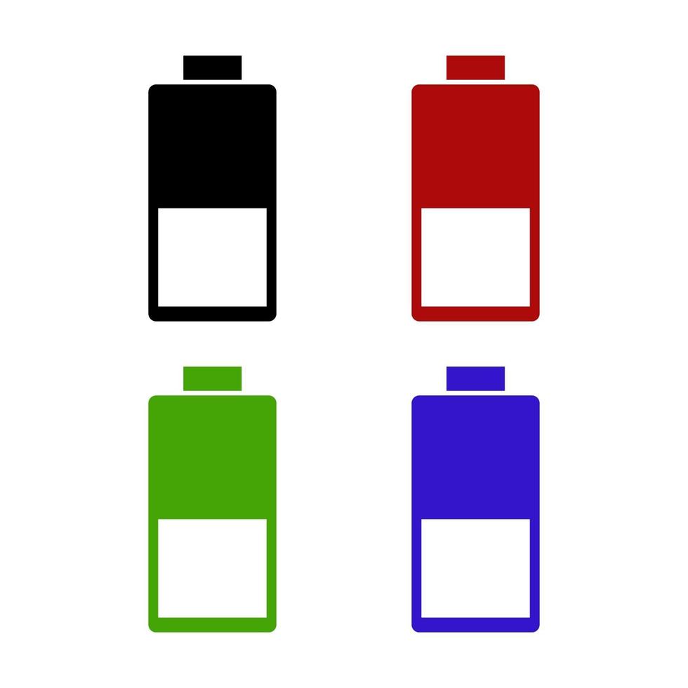 Low Battery Set On White Background vector