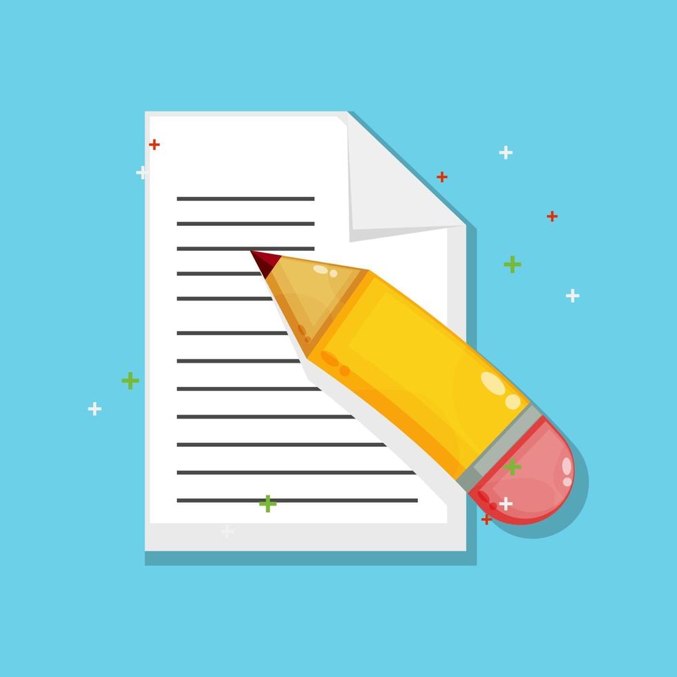 Pencil and paper icon design vector