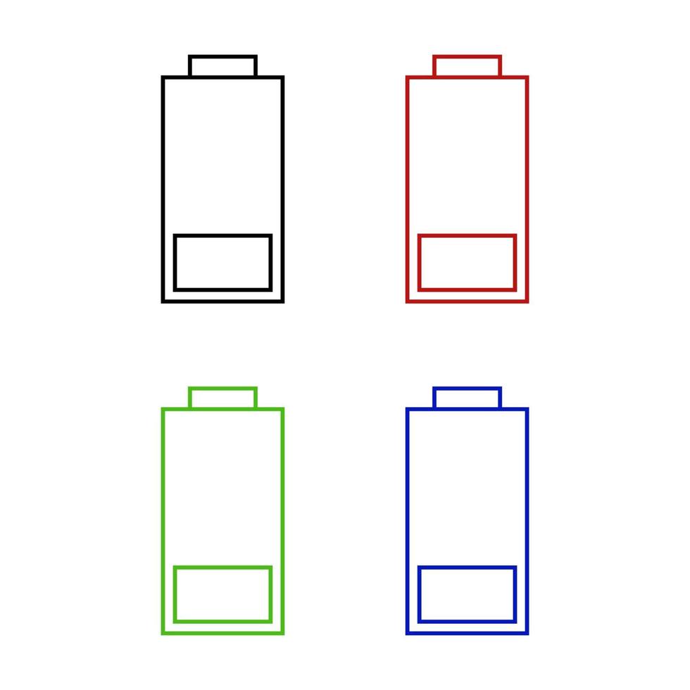 Low Battery Set On White Background vector