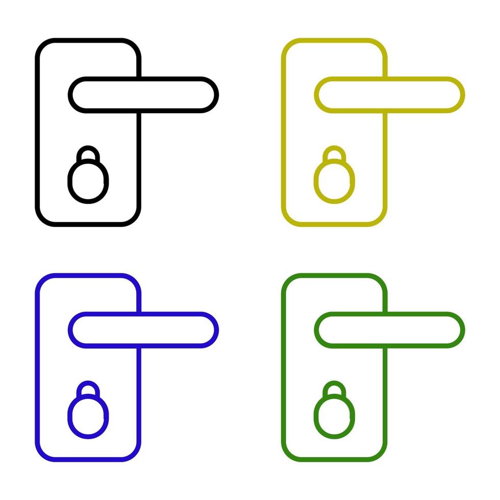 Door Handle Set On White Background vector