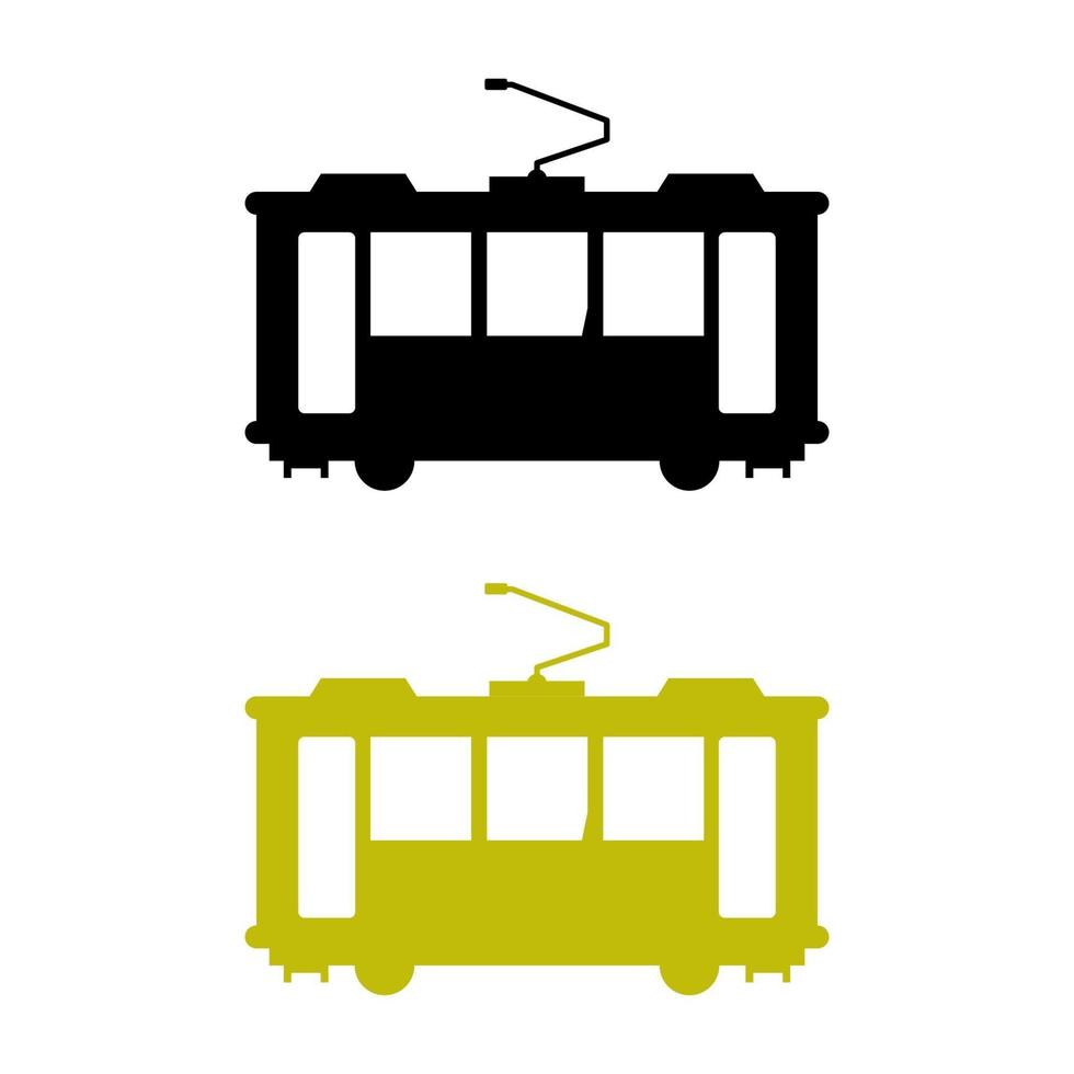 Tram Set On White Background vector