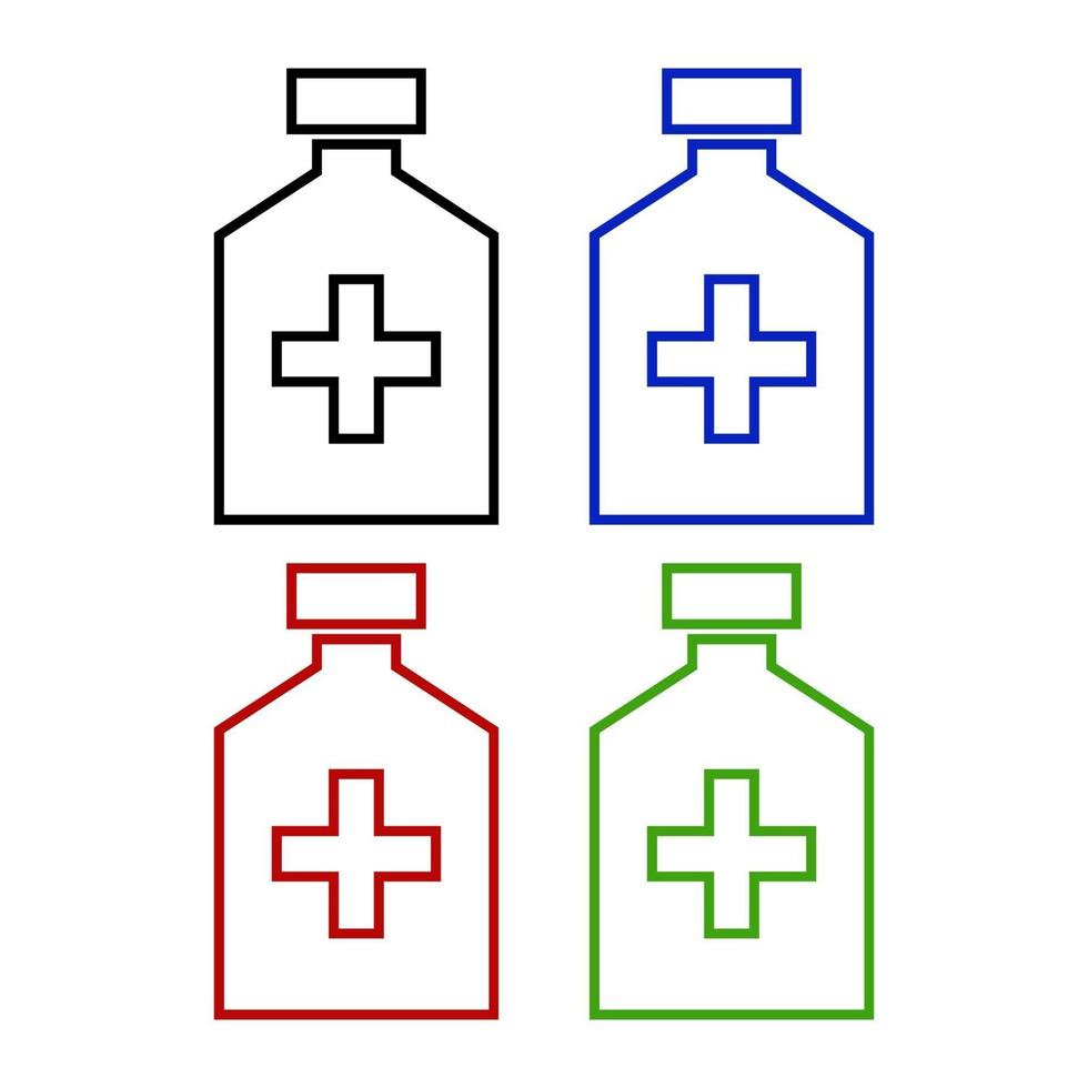 Medical Bottle Set On White Background vector