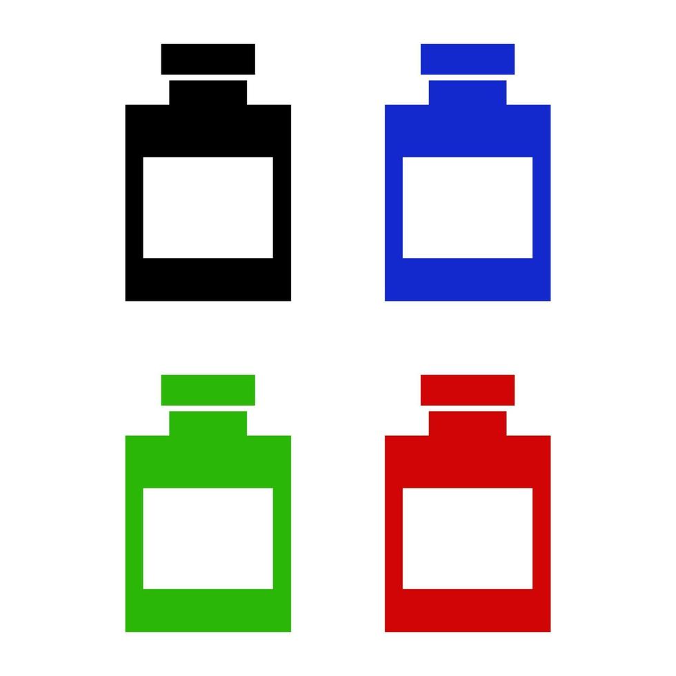 Conjunto de botella médica sobre fondo blanco. vector