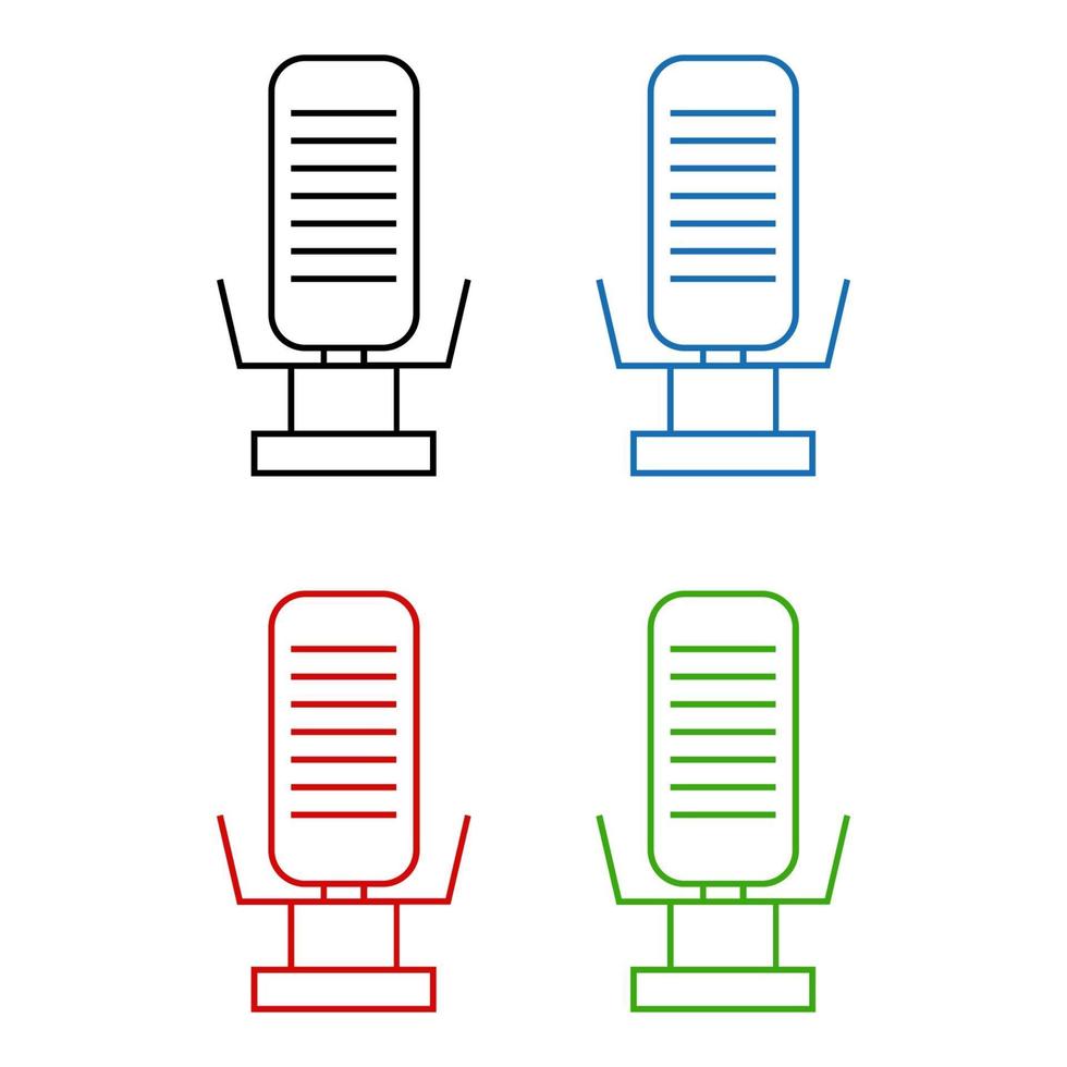 Microphone Set On White Background vector