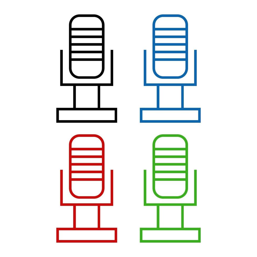 Microphone Set On White Background 2148575 Vector Art at Vecteezy
