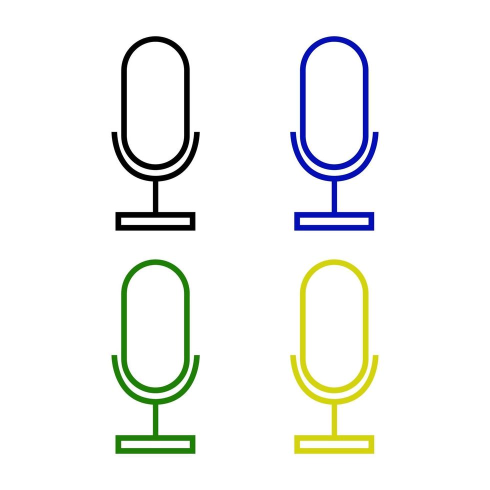 Microphone Set On White Background vector