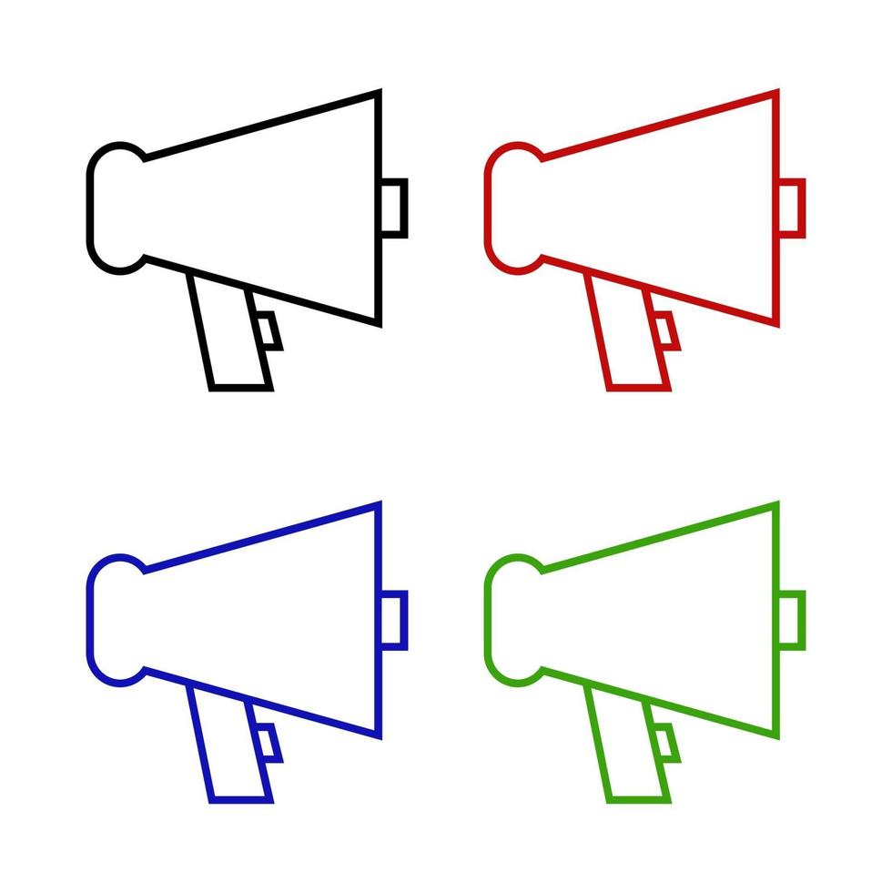 Set Of Megaphone On White Background vector