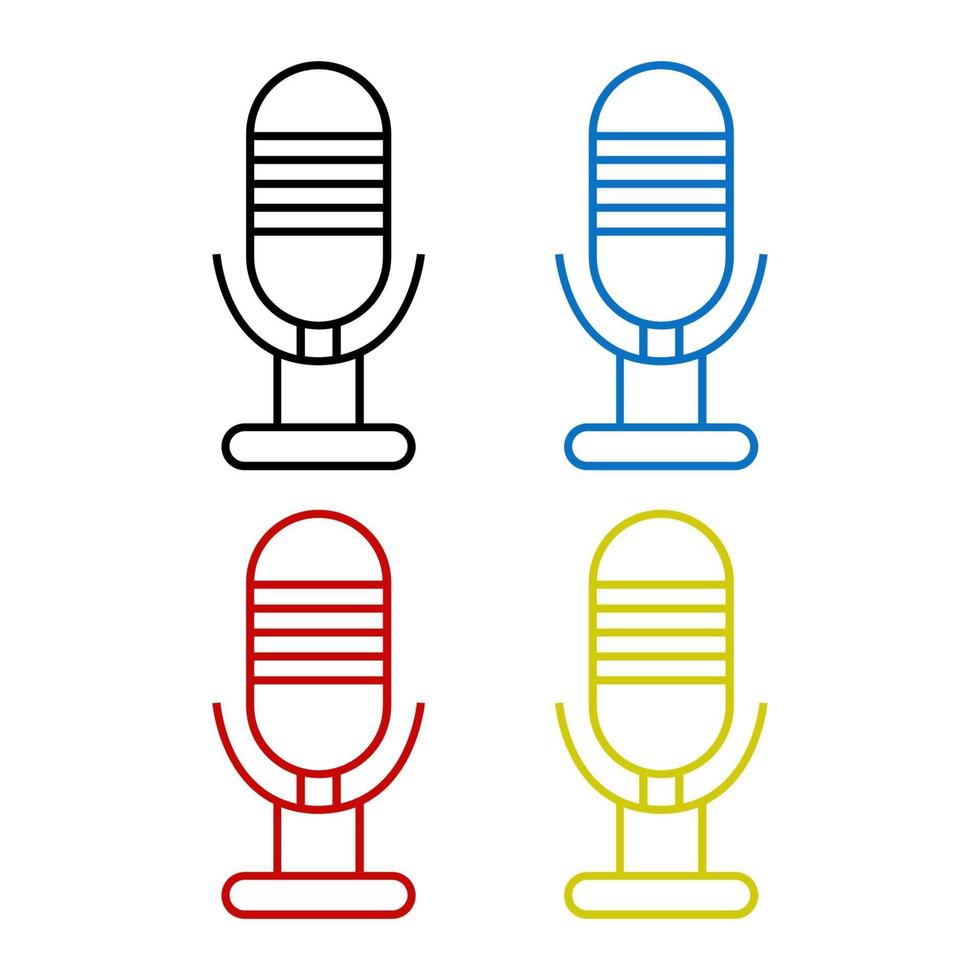 Microphone Set On White Background vector