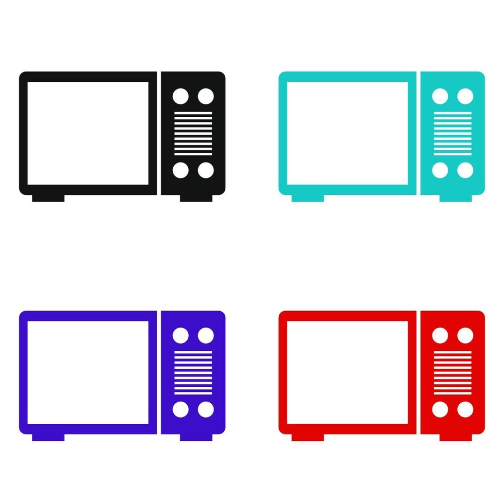 Microwave Oven Set On White Background vector