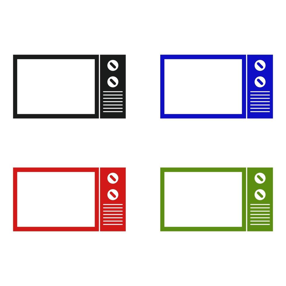 Microwave Oven Set On White Background vector