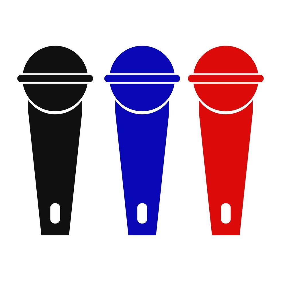 Microphone Set On White Background vector