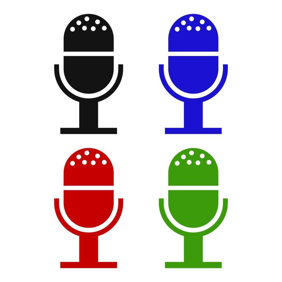 Microphone Set On White Background vector