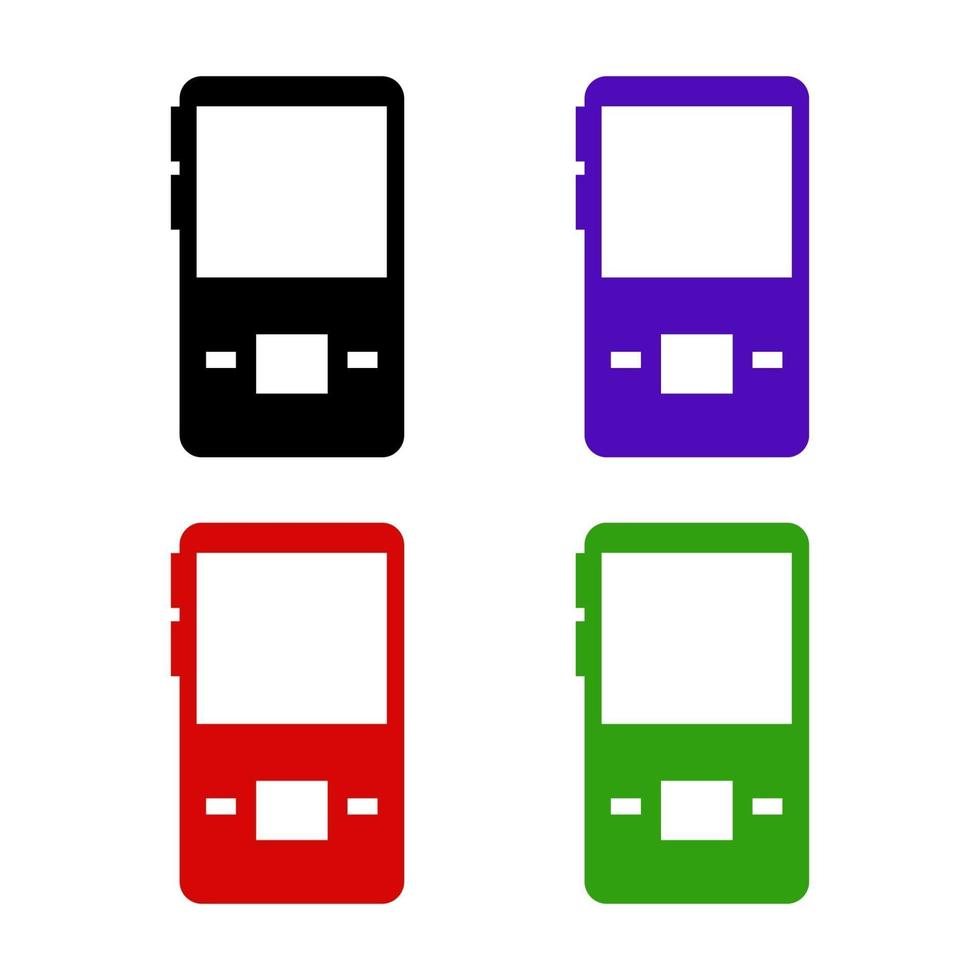 Set Of Mp3 Player On White Background vector