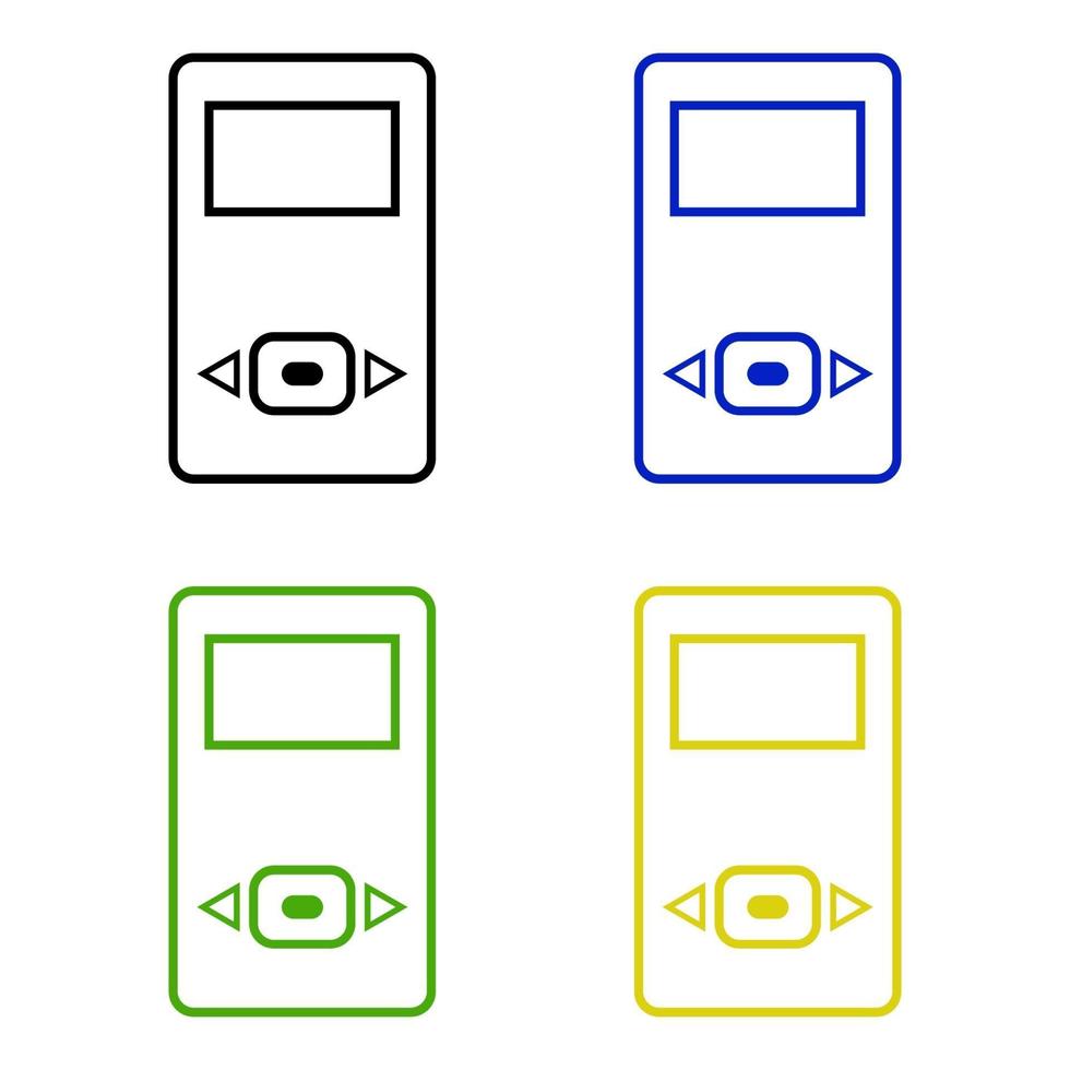 Set Of Mp3 Player On White Background vector