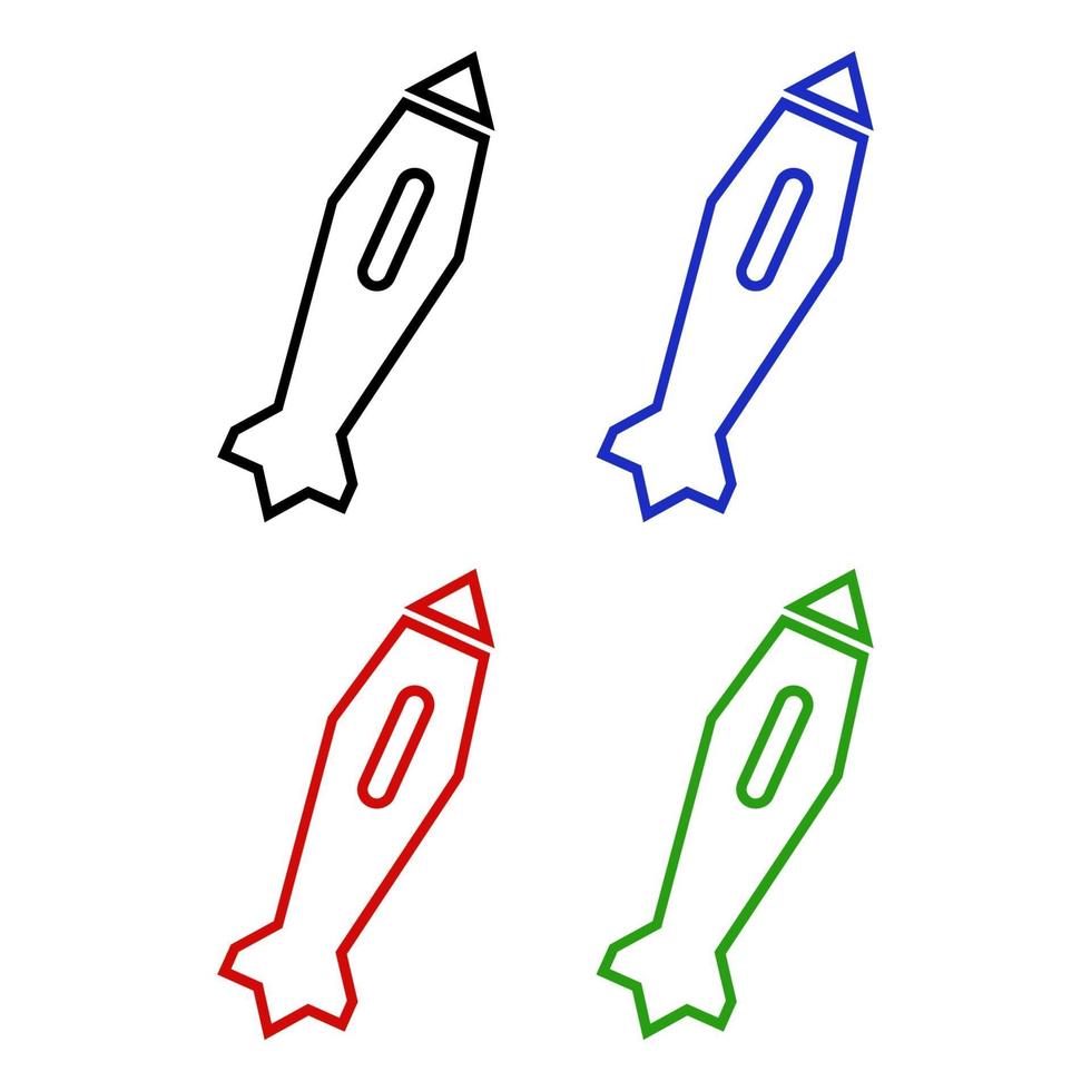 Missile Set On White Background vector
