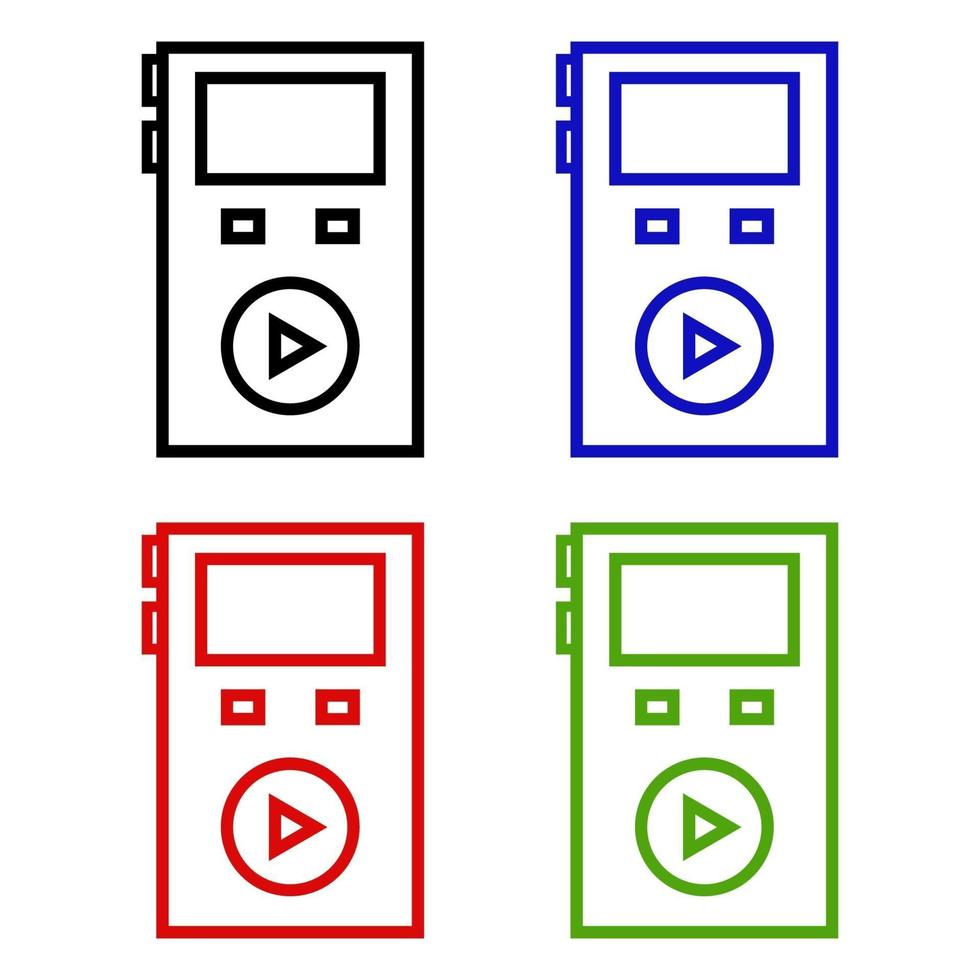 Set Of Mp3 Player On White Background vector