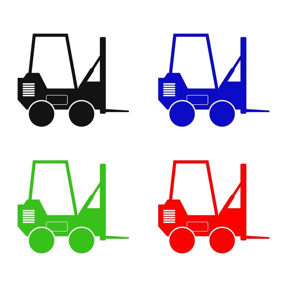 Forklift Set On White Background vector