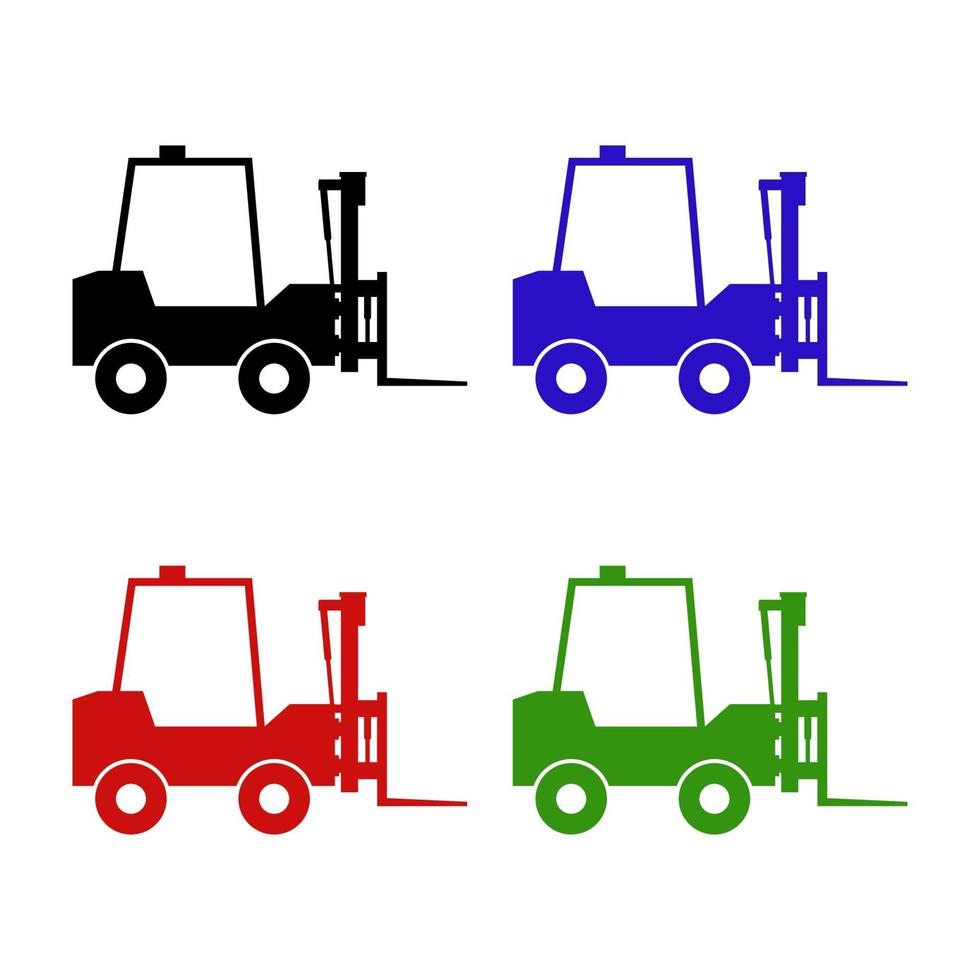 Forklift Set On White Background vector