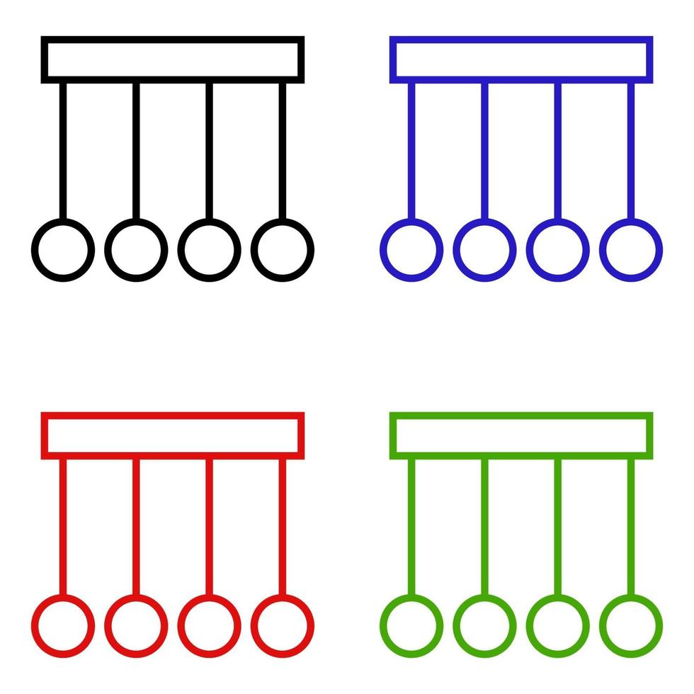 Set Of Newton's Cradle On White Background vector