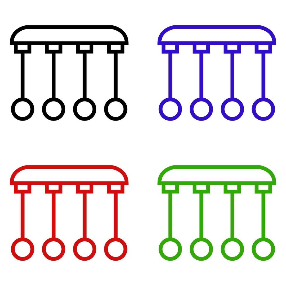 Set Of Newton's Cradle On White Background vector