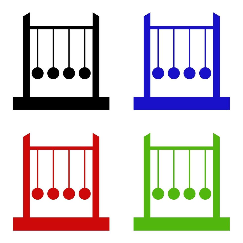 Set Of Newton's Cradle On White Background vector