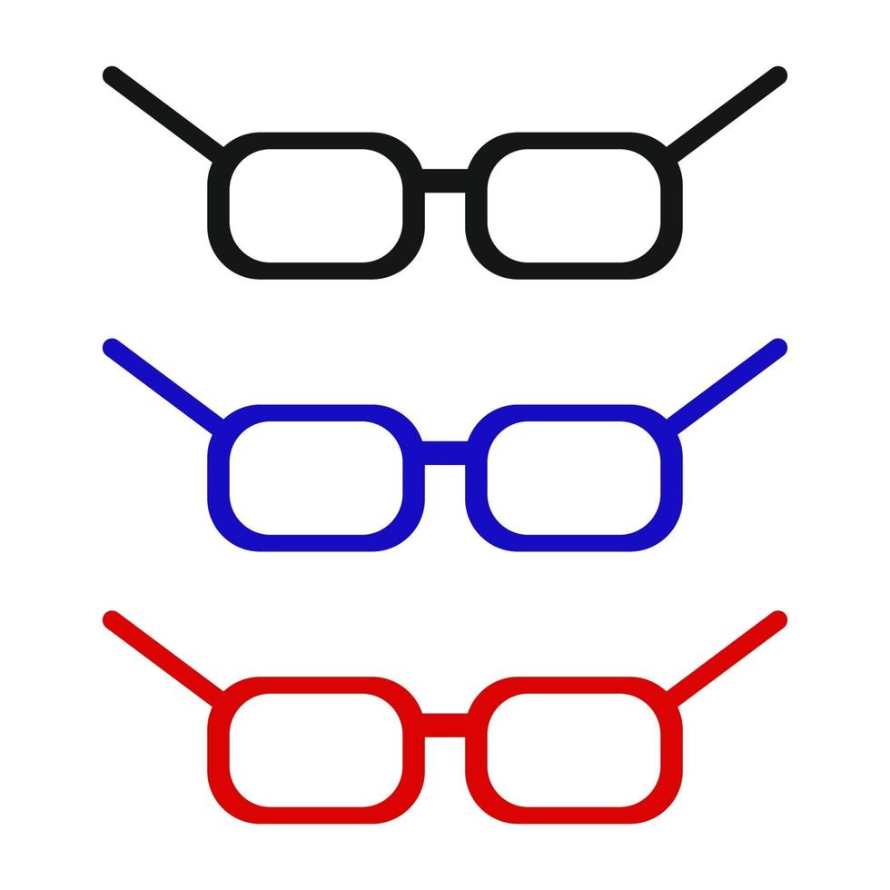 Set Of Cinema Glasses On White Background vector