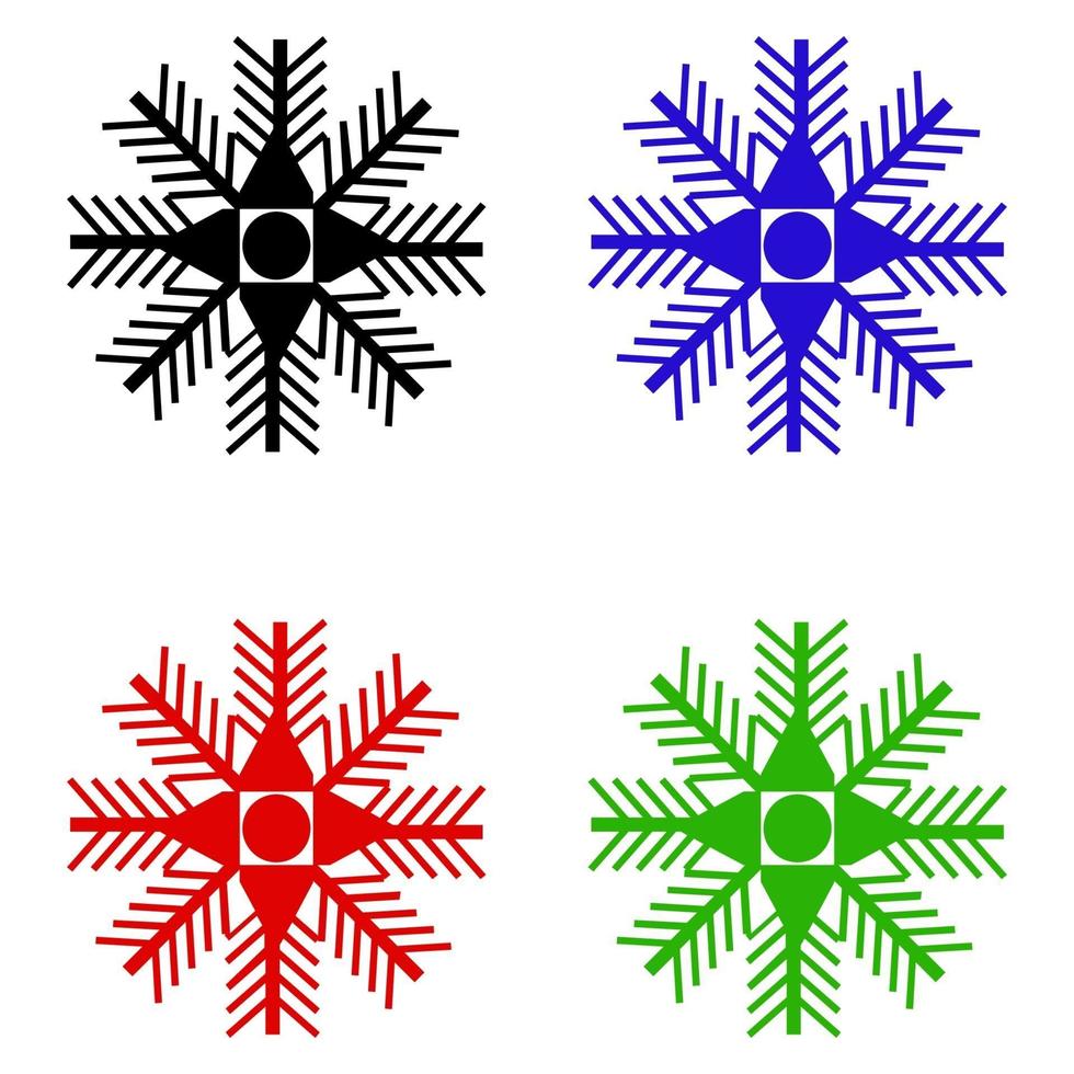 Snowflake Set On White Background vector