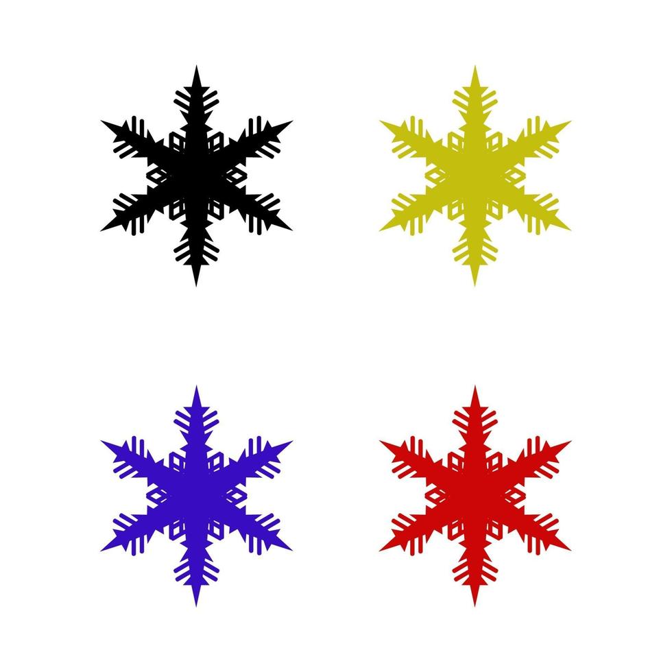 Snowflake Set On White Background vector