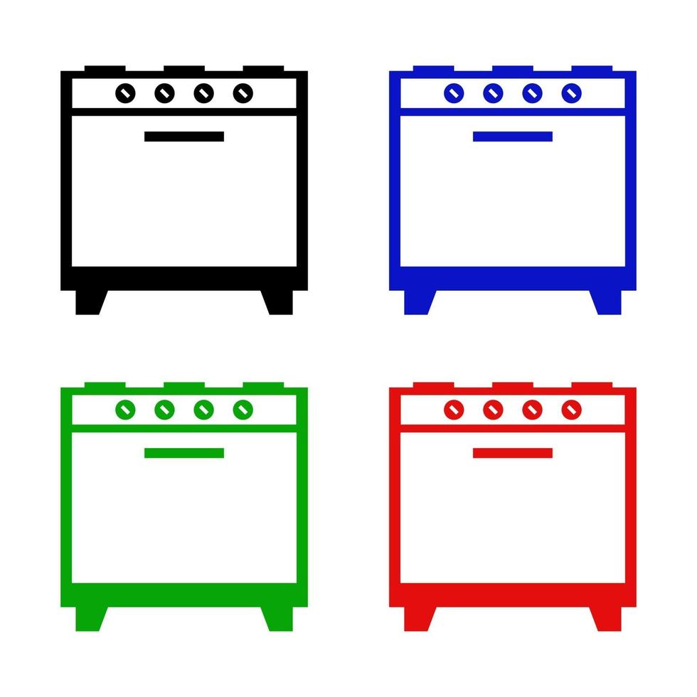 Oven Set On White Background vector