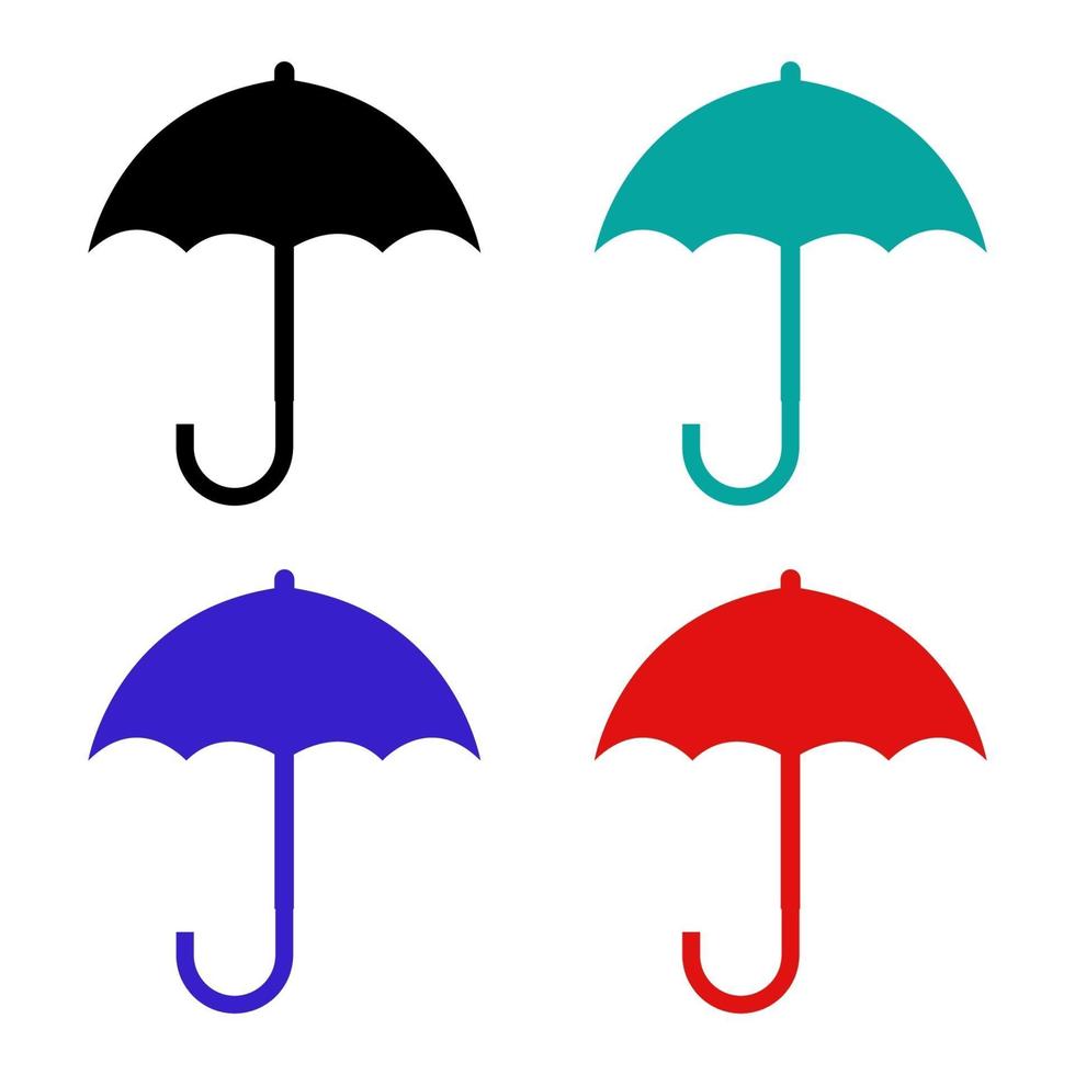 Umbrella Set On White Background vector