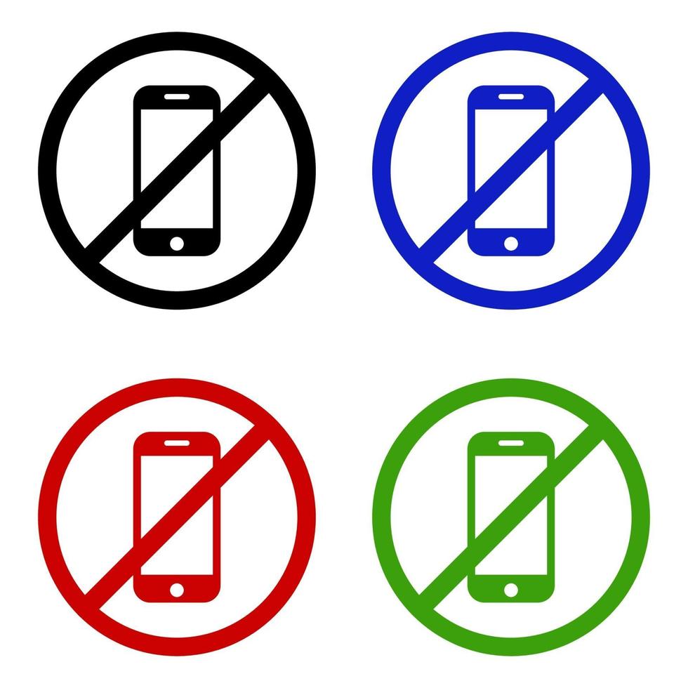 Set Of Smartphone Ban On White Background vector