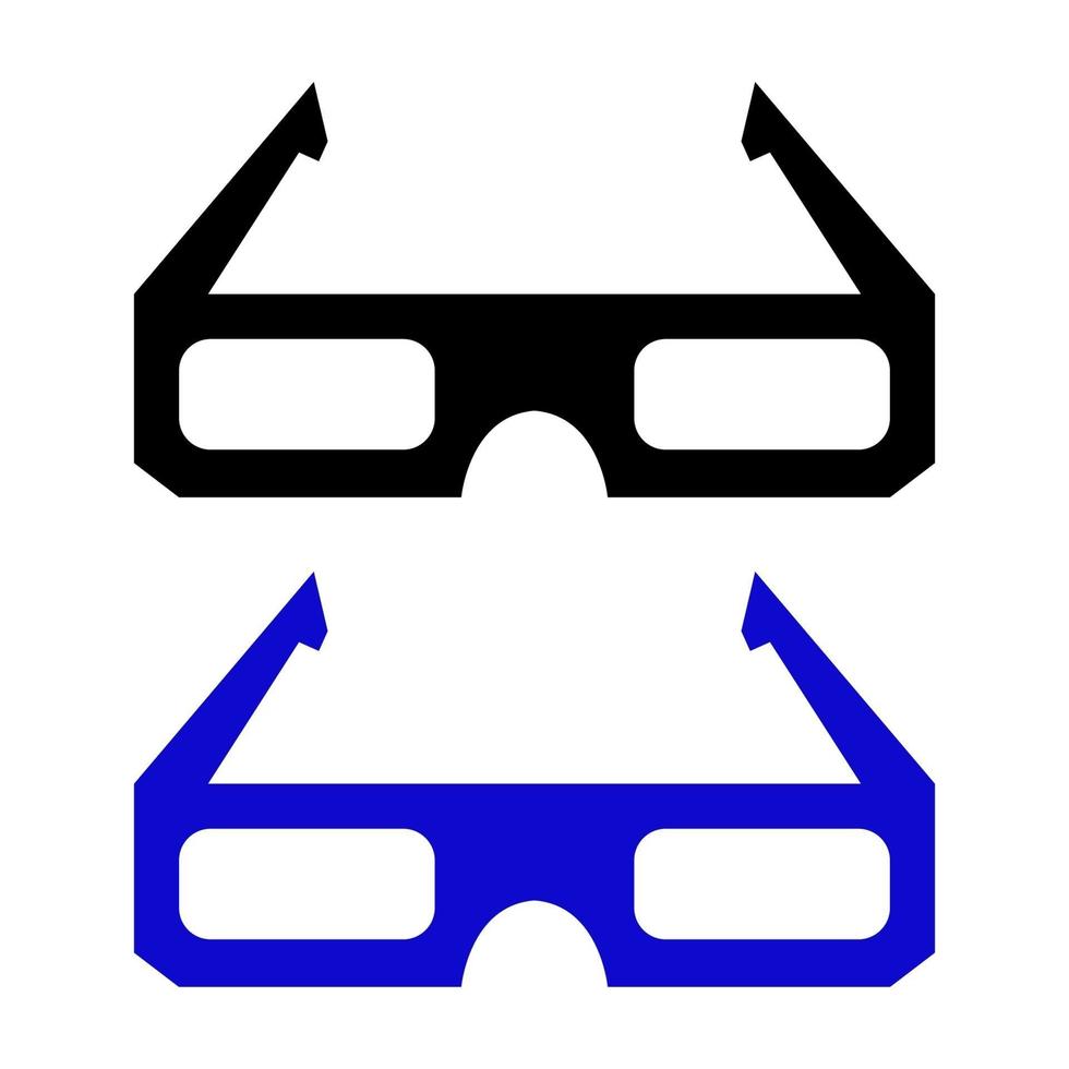 Juego de gafas de cine sobre fondo blanco. vector