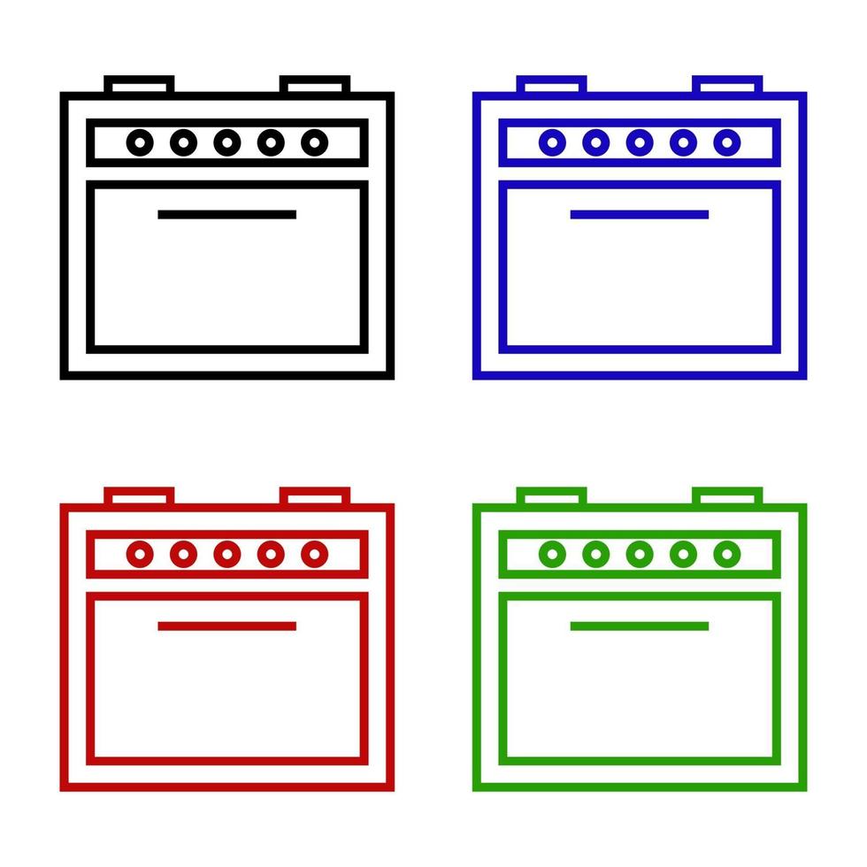 Oven Set On White Background vector