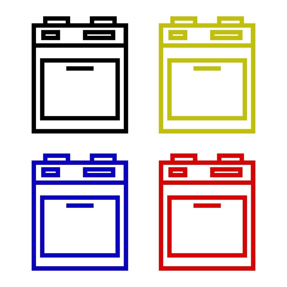 Oven Set On White Background vector