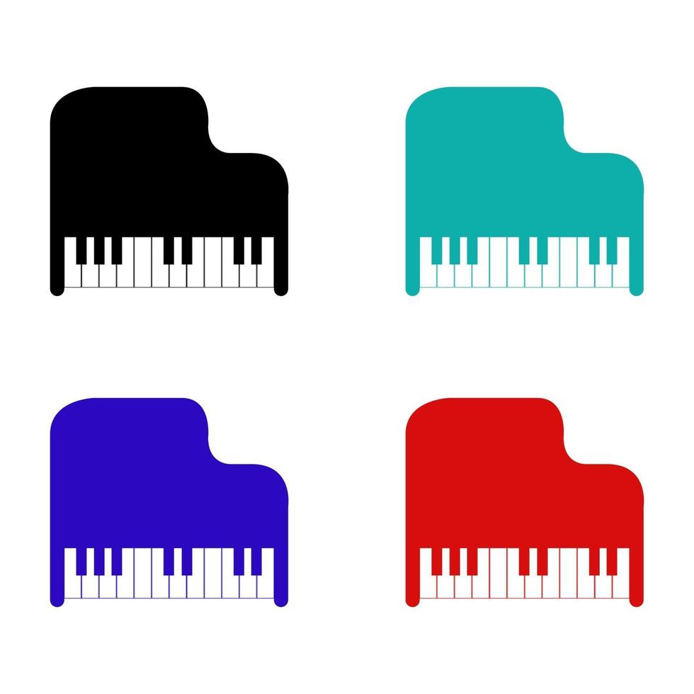 Piano Set On White Background vector