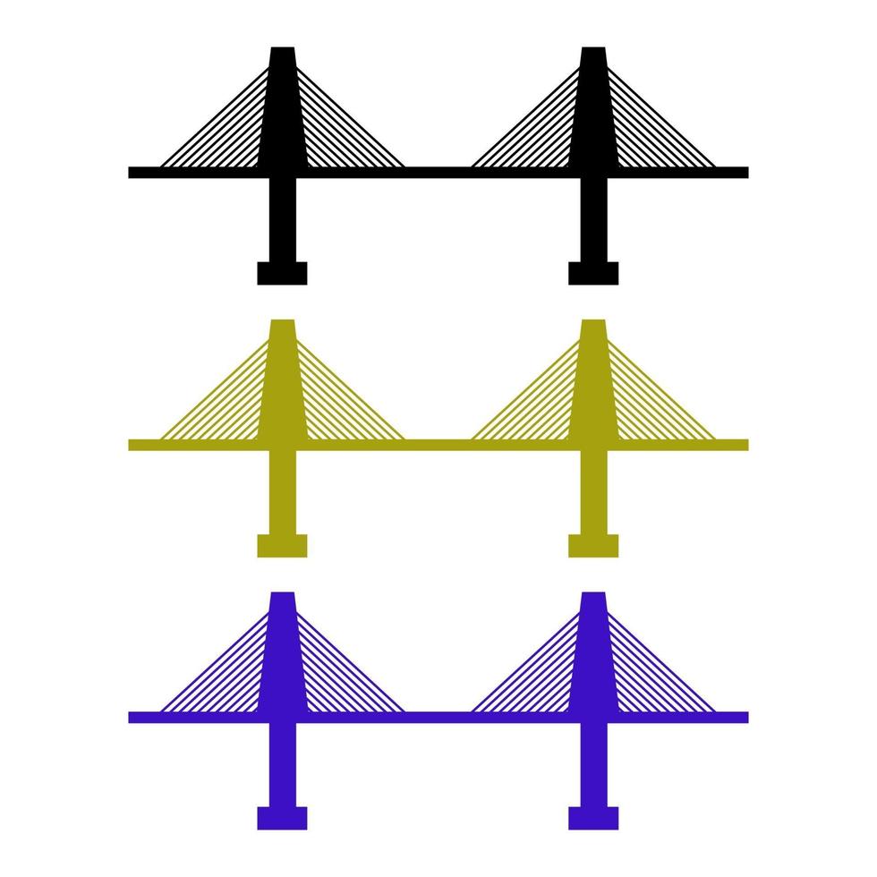 Bridge Set On White Background vector
