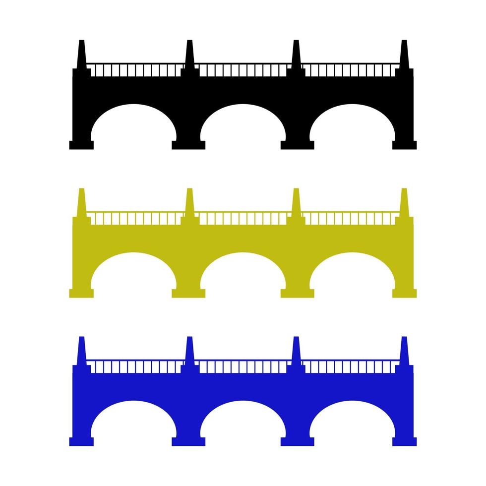 Bridge Set On White Background vector
