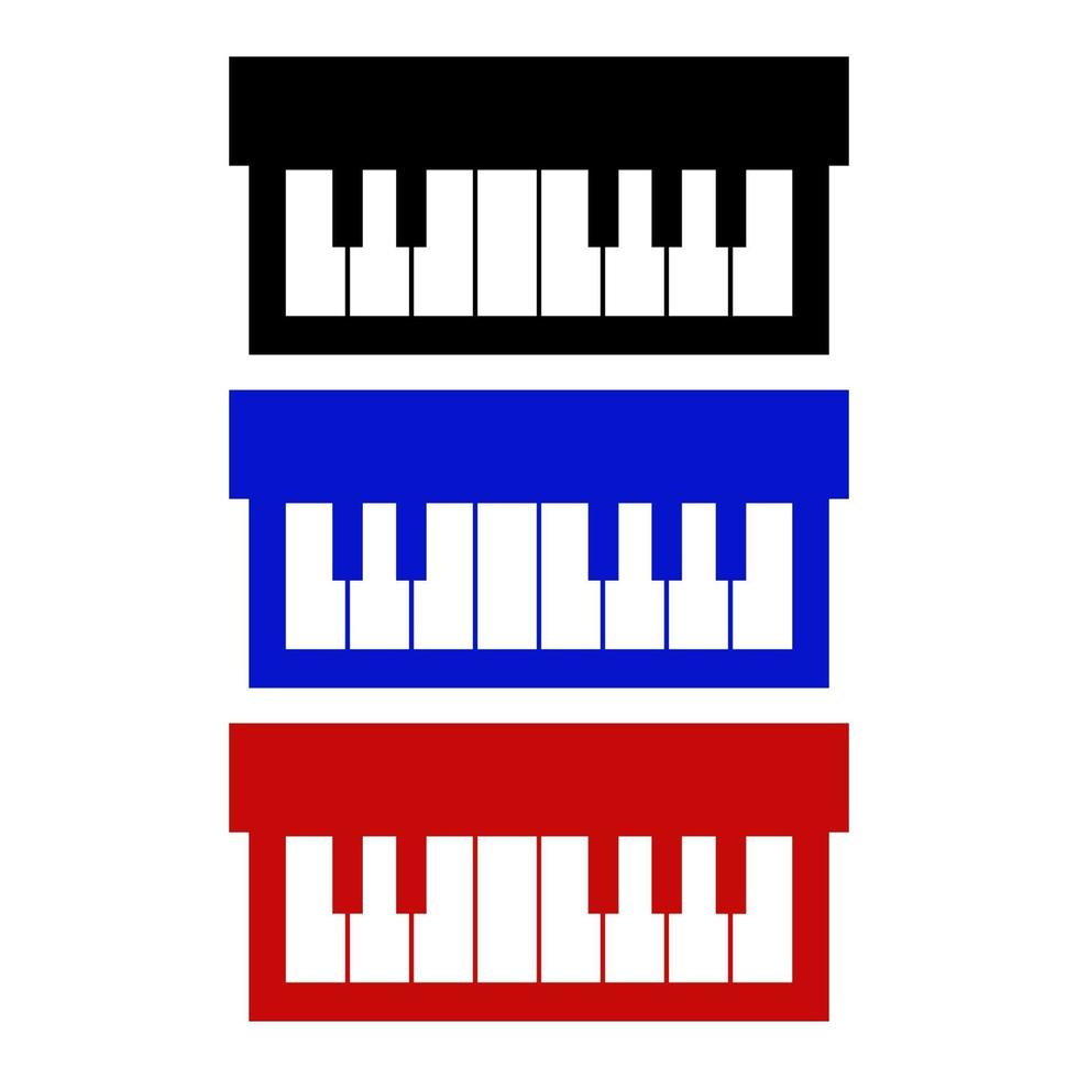 Piano Set On White Background vector
