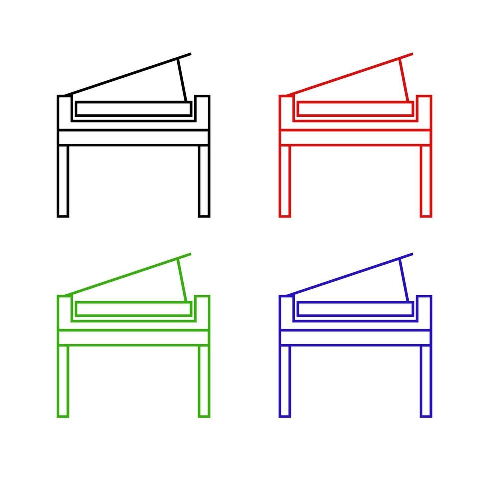 Piano Set On White Background vector