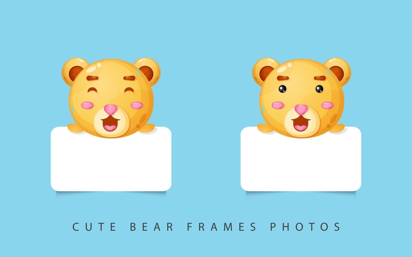 lindos marcos de fotos de oso vector