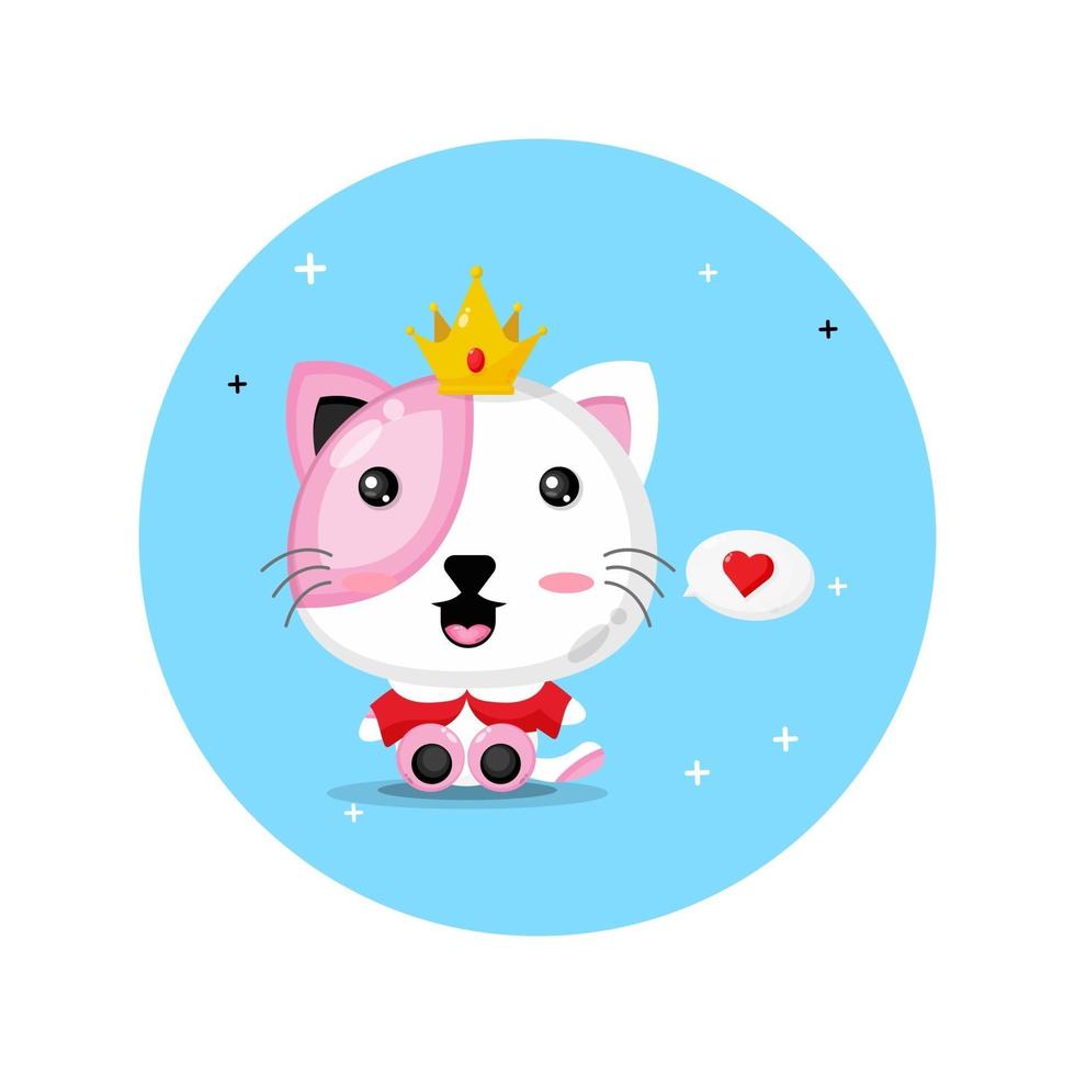 Cute cat king design vector