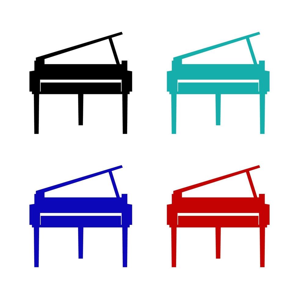 Piano Set On White Background vector