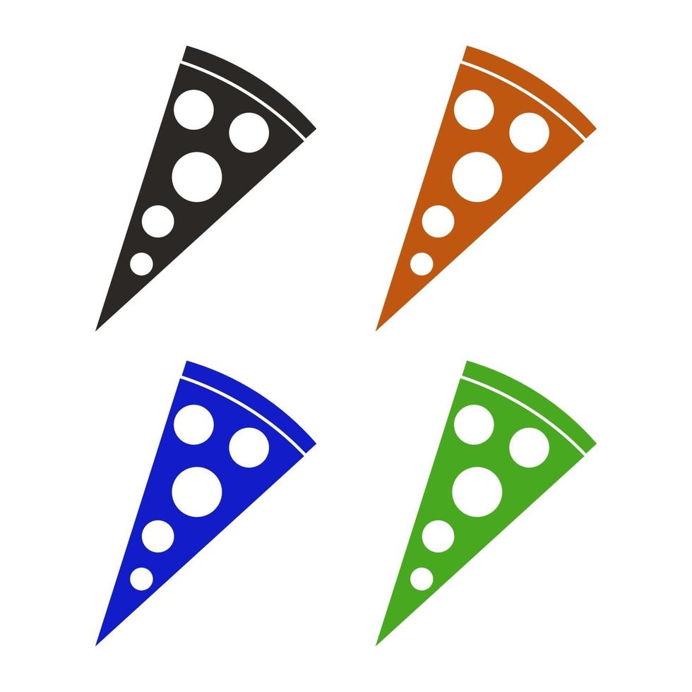 conjunto de pizza sobre fondo blanco vector