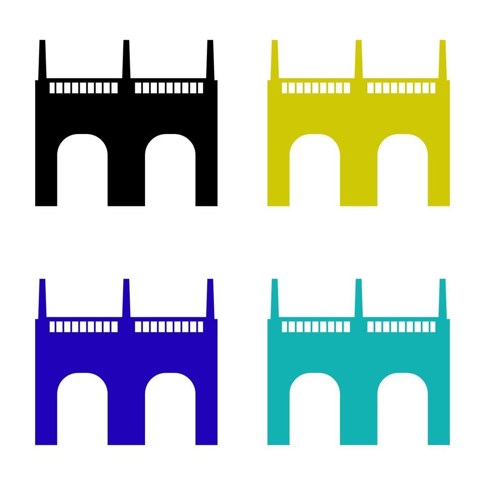 Bridge Set On White Background vector